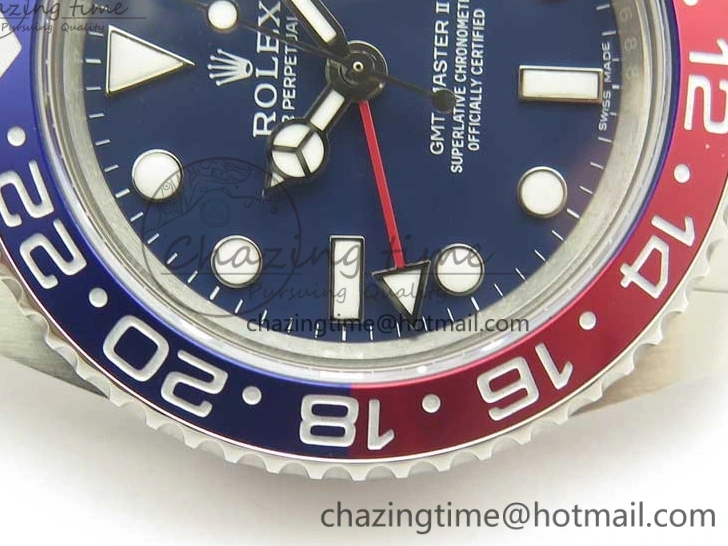 MiroTime 0519 GMT Master II 116719 BLRO GMF 904L Steel Edition Blue Dial on Bracelet A Sporty 3385